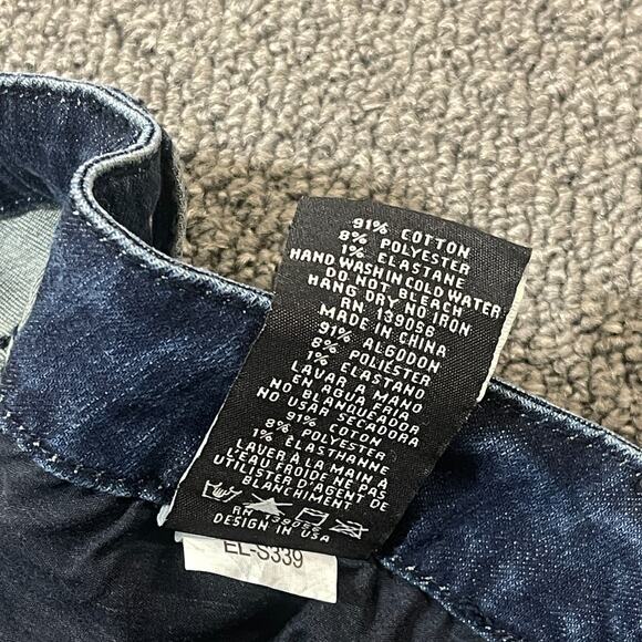 Grace In LA Jeans Womens Size 27 Blue Denim Easy Fit Raw Hem Flare Y2K Grunge - Picture 7 of 12